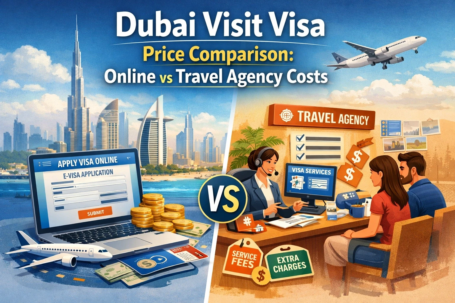 Dubai Visit Visa Price Comparison: Online vs Travel Agency Costs (2026 Guide)