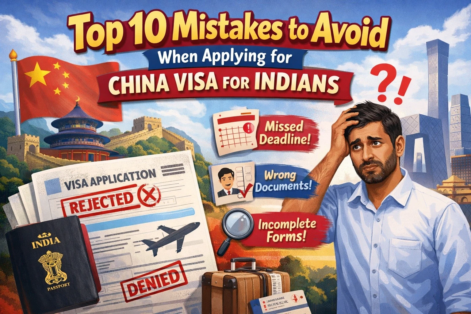 Top 10 Mistakes to Avoid When Applying for China Visa for Indians
