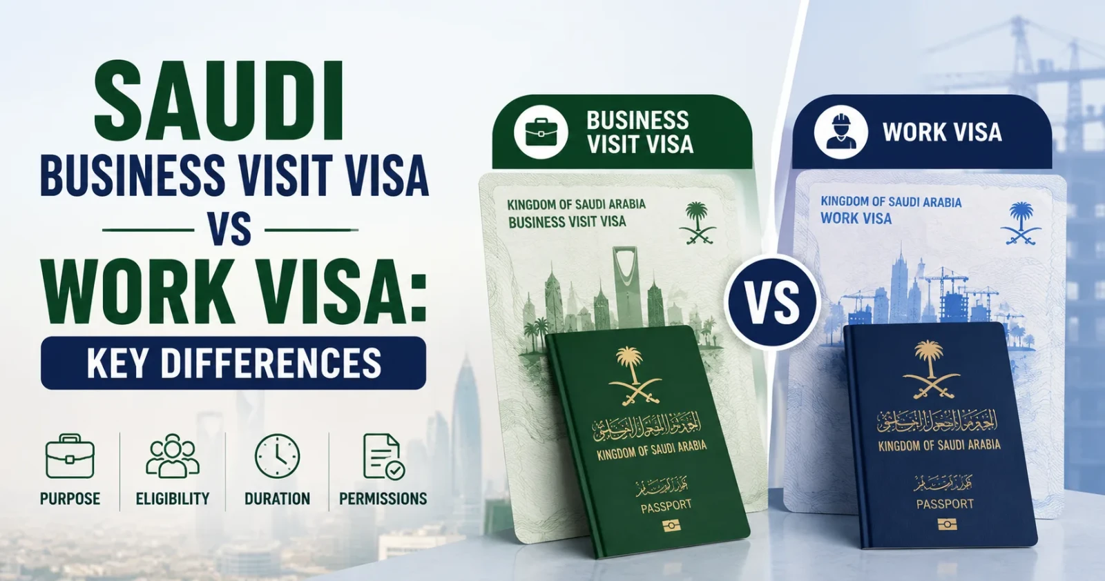 Saudi Business Visit Visa vs Work Visa: Key Differences