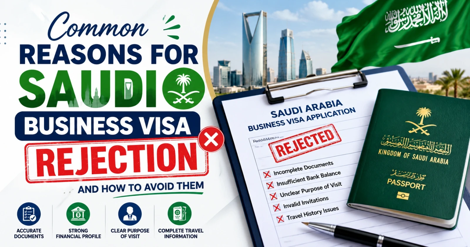 Common Reasons for Saudi Business Visa Rejection and How to Avoid Them